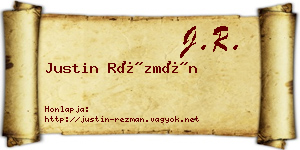 Justin Rézmán névjegykártya